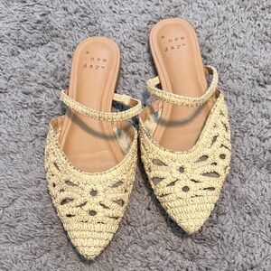 A New Day Women's Cream Crochet Mules